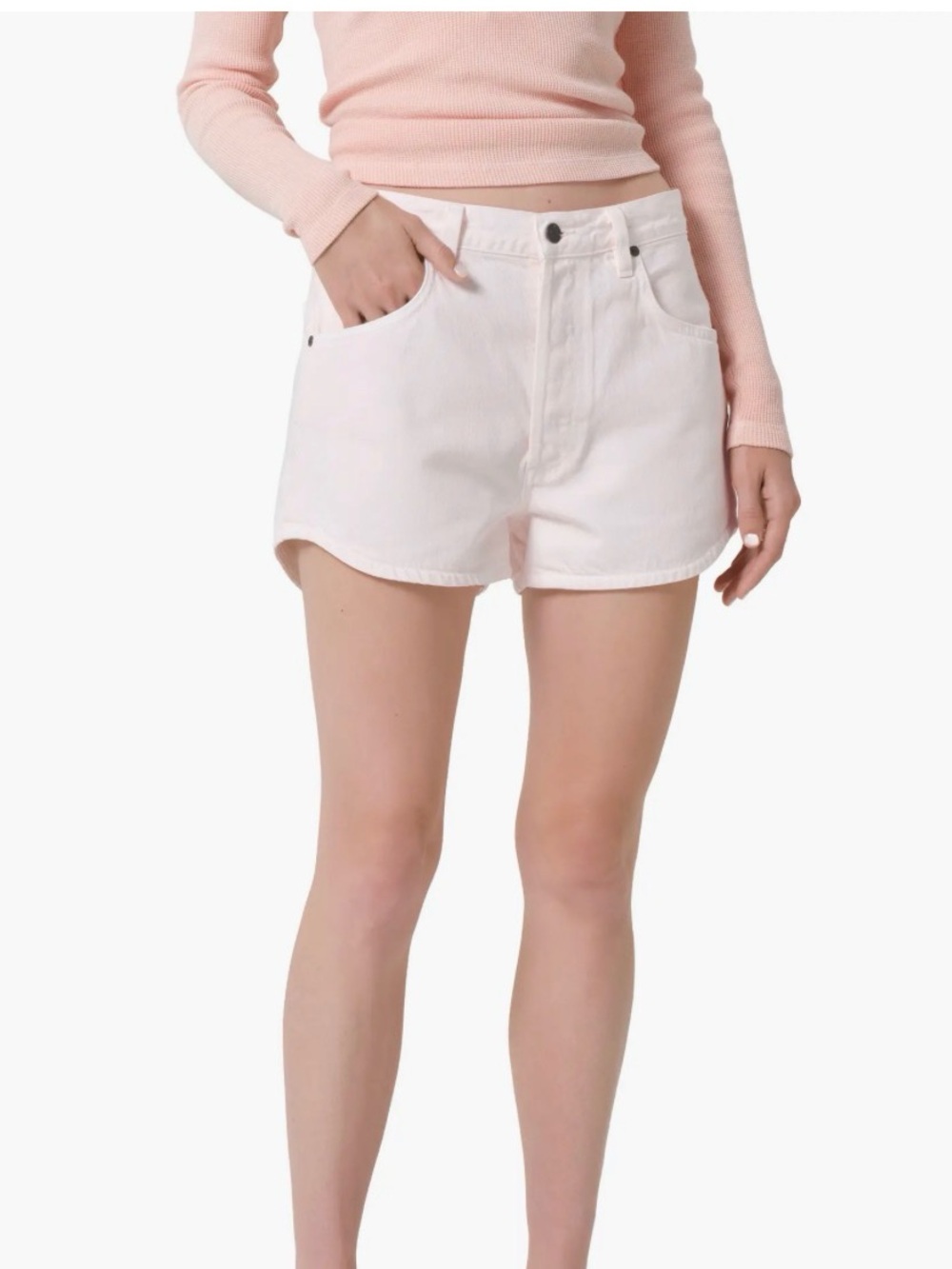Citizens Of Humanity Abita Short in Pale Salt Pink High Rise Denim Shorts